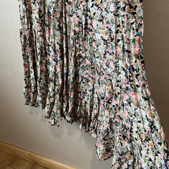 vintage nostalgia dress Floral Maxi Cottage Pleated 90s 80s Coquette Feminine M - Picture 8 of 14